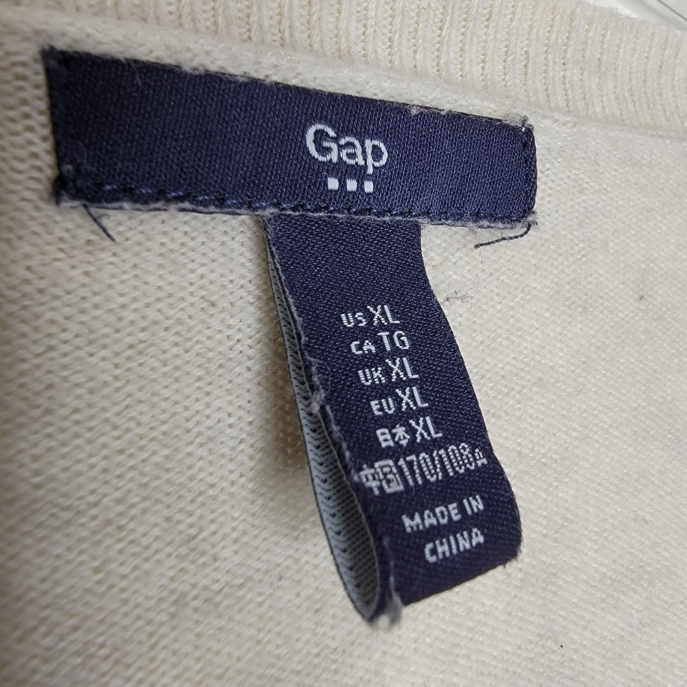 🌶️Gap Sweater Women’s XL Cream-White Embellished Diamond Pattern Long Sleeve - Picture 7 of 15